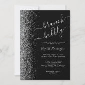 Invitation Brunch & Bubbly Black Silver Parties scintillant F (Devant)