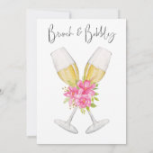 Invitation Brunch & Bubbly Blush rose Fête des mariées floral (Dos)