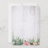 Invitation Brunch Bubbly Blush Rose Floral Vin Fête des marié (Dos)