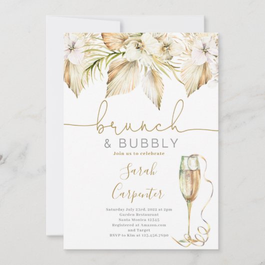 Invitation Brunch & Bubbly Boho Bridal Shoch (Devant)
