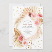 Invitation Brunch & Bubbly Boho Pampas Blush Rose Floral (Devant)