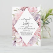 Invitation Brunch & Bubbly Boho Purple Fête des mariées Invit (Debout devant)