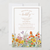 Invitation Brunch & Bubbly Boho Wild Flowers Fête des mariées (Devant)