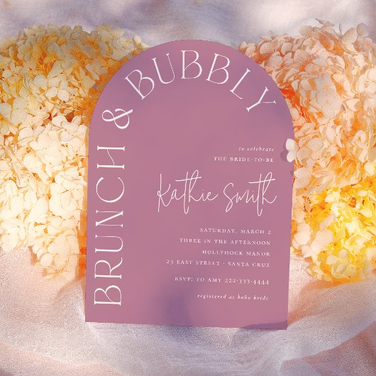 Invitation Brunch & Bubbly Bold Fête des mariées d'arc floral