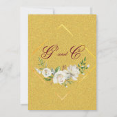 Invitation Brunch & Bubbly Bourgogne Fête des mariées florale (Dos)