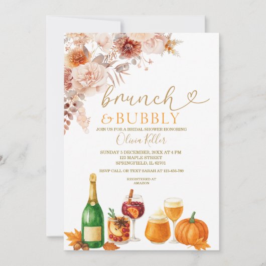 Invitation Brunch & Bubbly Burnt Orange Bridal Shower (Devant)