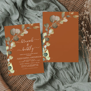 Invitation Brunch & Bubbly Burnt Orange Fête des mariées