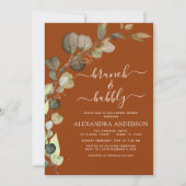 Invitation Brunch & Bubbly Burnt Orange Fête des mariées (Devant)