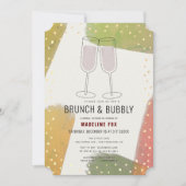 Invitation Brunch & Bubbly Champagne Fête des mariées Bourgog (Devant)