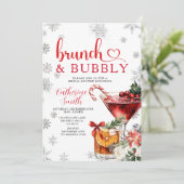 Invitation Brunch Bubbly Christmas Dinner Bridal Shower (Debout devant)