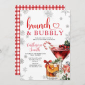 Invitation Brunch Bubbly Christmas Dinner Bridal Shower (Devant / Derrière)