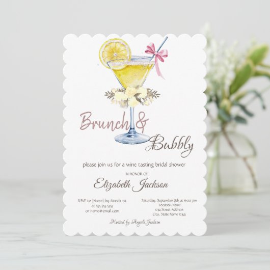 Invitation Brunch & Bubbly Cocktail Citron Roses (Debout devant)