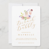 Invitation Brunch Bubbly Cocktail Floral Fête des mariées Par (Devant)