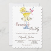 Invitation Brunch & Bubbly Cocktail Roses de citron (Devant)