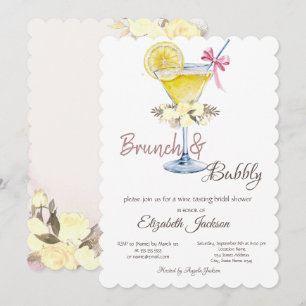 Invitation Brunch & Bubbly Cocktail Roses de citron