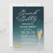 Invitation Brunch & Bubbly Elegant Turquoise Ombre Fête des m (Devant)
