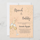 Invitation Brunch Bubbly Fête des mariées applaudissements pê (Devant)