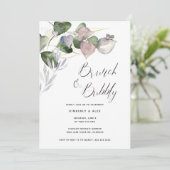 Invitation Brunch Bubbly Fête des mariées aquarelle Eucalyptu (Debout devant)