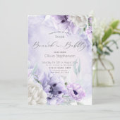 Invitation Brunch Bubbly Fête des mariées aquarelle Lilac Pop (Debout devant)