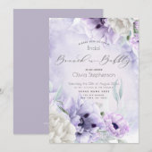 Invitation Brunch Bubbly Fête des mariées aquarelle Lilac Pop (Devant / Derrière)