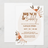 Invitation Brunch & Bubbly, Fête des mariées, Bridal florale (Devant / Derrière)
