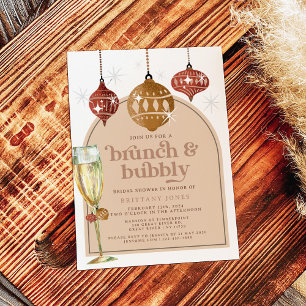 Invitation Brunch & Bubbly Fête des mariées de Noël