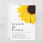 Invitation Brunch Bubbly Fête des mariées de tournesol jaune (Devant)