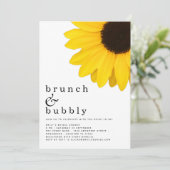 Invitation Brunch Bubbly Fête des mariées de tournesol jaune (Debout devant)