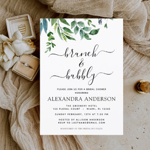 Invitation Brunch & Bubbly Fête des mariées de verdure
