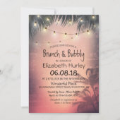 Invitation Brunch Bubbly Fête des mariées été Palm Tree Lumiè (Devant)