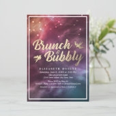 Invitation Brunch Bubbly Fête des mariées Étoiles de nuit Sky (Debout devant)