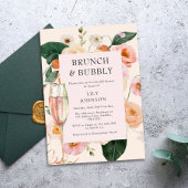 Invitation Brunch & Bubbly Fête des mariées florale
