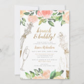Invitation Brunch & Bubbly | Fête des mariées Florale Champag (Devant)