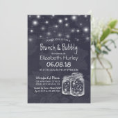 Invitation Brunch Bubbly Fête des mariées Mason Jar String Lu (Debout devant)