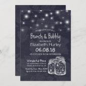 Invitation Brunch Bubbly Fête des mariées Mason Jar String Lu (Devant / Derrière)