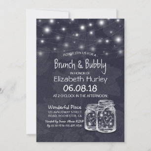 Invitation Brunch Bubbly Fête des mariées Mason Jar String Lu