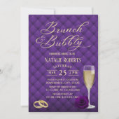 Invitation Brunch & Bubbly Fête des mariées moderne violet &  (Devant)