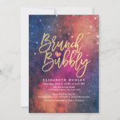 Invitation Brunch Bubbly Fête des mariées Night Star Sky Gala (Devant)