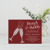 Invitation Brunch Bubbly | Fête des mariées noir noir foncé (Debout devant)