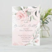 Invitation Brunch Bubbly Fête des mariées rose pâle (Debout devant)