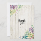 Invitation Brunch Bubbly Fête des mariées Succulent Bois rust (Dos)