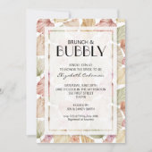 Invitation Brunch Bubbly Feuilles séchés Fête des mariées (Devant)