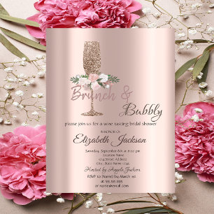 Invitation Brunch & Bubbly Fleurs Dégoulinantes Baby Shower M