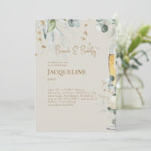 Invitation Brunch & Bubbly Floral Blanc Crème (Debout devant)