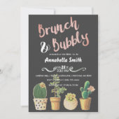 Invitation Brunch & Bubbly Floral Chalkboard Fête des mariées (Devant)