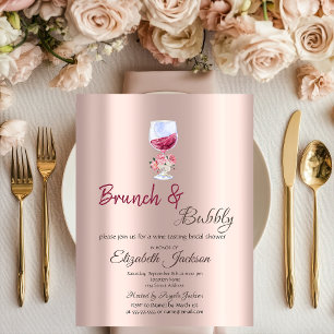 Invitation Brunch & Bubbly Floral Verres à Gouttes