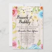Invitation Brunch Bubbly Flower Country String Mariage (Devant)