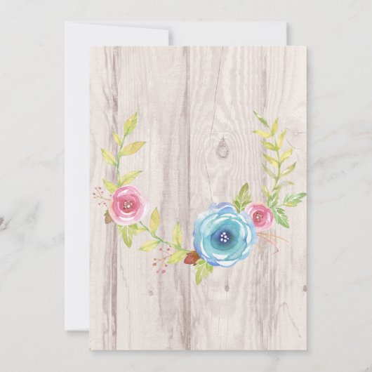 Invitation Brunch Bubbly Flower Country String Mariage (Dos)