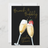 Invitation Brunch Bubbly fraise Champagne Couples Douche (Devant)