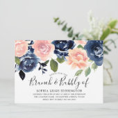 Invitation Brunch & Bubbly Marine & Blush Fête des mariées (Debout devant)